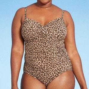 Aqua Green Faux Wrap Over the Shoulder One Piece Swimsuit - 18